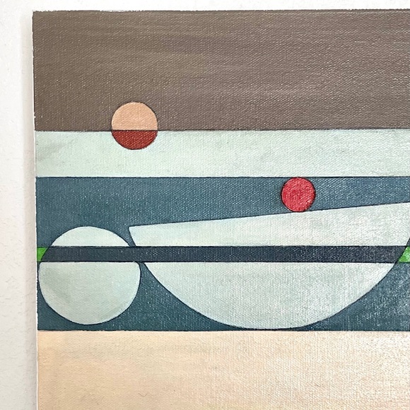 ORIGINAL ART Abstract Acrylic Geometric Painting on Canvas - Picture 8 of 12